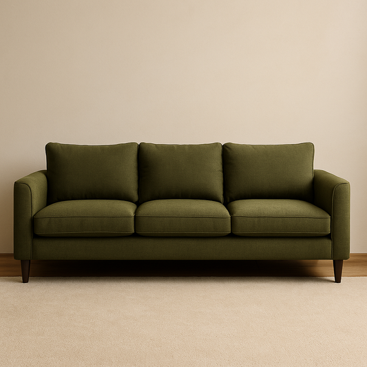 Canapé 3 places Vert kaki – Tissu Premium & Dossier Mémoire de Forme